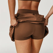 2-in-1 Flowy Skirt with Built-In Mesh Lined Shorts